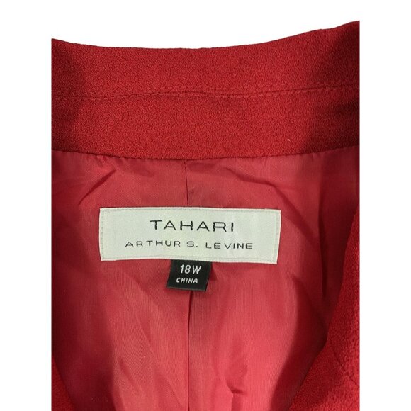 Tahari Arthur S. Levine Women's Ruby Red Jacket & Skirt Suit Set - Picture 5 of 12